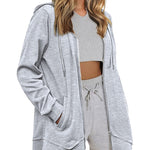Women Zip Up Hoodies Fleece Lined Tunic Sweatshirt Long Casual Hoodie Jacket with Pockets - Zeagoo (Us Only)