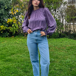 Women's Frill Mock Neck Blouse Long Sleeve Ruffle Shirt Top Elegant Office Tops S-XXL - Zeagoo (Us Only)
