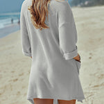 Women's Summer Cardigans 3/4 Sleeve Open Front Cardigan Duster Waffle Knit Kimono Swimsuit Cover Ups - Zeagoo (Us Only)