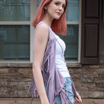 Women's Tassel Sleeveless Vest 70s Outfits for Women Hippie Clothes Fringe Jacket Cardigan S-XXL - Zeagoo (Us Only)