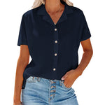 Zeagoo Women's Button Down Short Sleeve Blouse