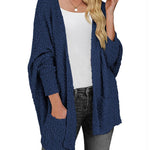 Zeagoo Women's 2023 Fall Winter Popcorn Cardigan Open Front Batwing Sleeve Oversized Chunky Knit Sweater with Pockets