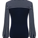 Zeagoo Bow Tie Neck Long Sleeve Shirts Work Tops