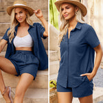 Zeagoo 2 Piece Linen Set Lounge Beach Set