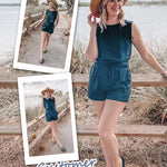 Womens Summer 2 Piece Outfits Sleeveless Round Neck Tops and High-waisted with Drawstring Casual Shorts Tracksuit Sets - Zeagoo (Us Only)