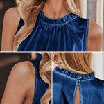 Womens Tank Tops Dressy Casual Mock Neck Sleeveless Blouses Fashion Shirts for Work - Zeagoo (Us Only)