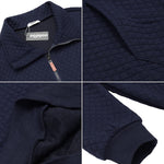 Womens Quilted Sweatshirts Quarter Zip Pullovers Lightweight Long Sleeve Stand Collar Tops with Kangaroo Pocket - Zeagoo (Us Only)