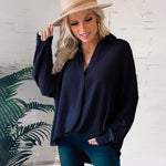Women's Silk Shirts V Neck Shirred Lantern Sleeve Casual Work Blouse Tunic Tops - Zeagoo (Us Only)