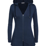 Women Zip Up Hoodies Fleece Lined Tunic Sweatshirt Long Casual Hoodie Jacket with Pockets - Zeagoo (Us Only)
