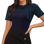 Zeagoo Women's Casual Tie Neck Tunic Blouse Tops