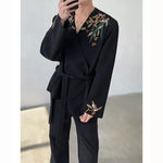 Heavy Embroidery Print Shoulder Pad Suit Jacket