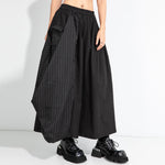 Irregular Striped Patchwork Elastic Waist Culottes