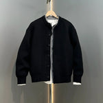 Casual Patchwork Fake Two-piece Knitted Cardigan