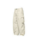 Fine Check Loose Workwear Wide-leg Pants