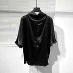 Irregular Pile Collar Loose T-shirt
