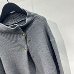 Vintage Turtleneck Button Loose Sweater
