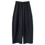 High-waisted Elasticated Casual Straight Trousers