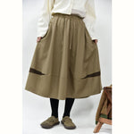 Color-blocked Wool Casual Tulip Skirt