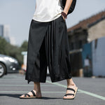 Fake Two-piece Thin Strappy Loose Pleated Pants