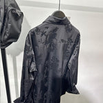 Dark Jacquard Loose Long Sleeve Shirt