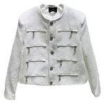 Heavy-duty Multi-zip Sequined Tweed Jacket