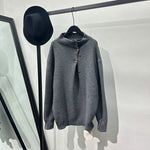Vintage Turtleneck Button Loose Sweater