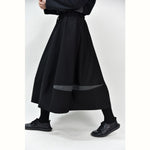 Color-blocked Wool Casual Tulip Skirt