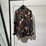 Retro Geometric Print Loose Long-sleeved Shirt