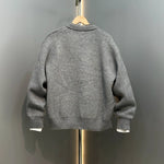 Casual Patchwork Fake Two-piece Knitted Cardigan