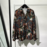 Retro Geometric Print Loose Long-sleeved Shirt