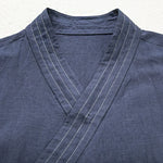 Cotton and Linen Striped Thin Breathable Vest Sleeveless