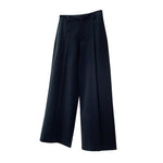 Brushed High Waist Pleated Wide Leg Trousers