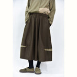 Color-blocked Wool Casual Tulip Skirt