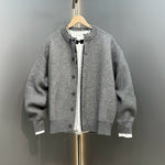 Casual Patchwork Fake Two-piece Knitted Cardigan