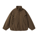 Retro Loose-fitting Thick Stand-up Collar Jacket