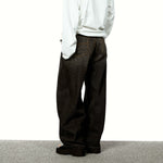 American Leopard Print Wide-leg Denim Scimitar Pants