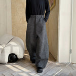Woolen High Waist Loose Wide Leg Pants