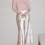 Zeagoo Midi Skirt High Waisted Solid Satin Dress