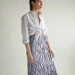 Zeagoo Midi Skirt High Waisted Solid Satin Dress