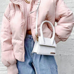 Women's Winter Long Sleeve Full Zipper Baggy Puffer Short Down Jacket Coat - Zeagoo (Us Only)