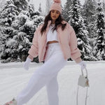 Women's Winter Long Sleeve Full Zipper Baggy Puffer Short Down Jacket Coat - Zeagoo (Us Only)