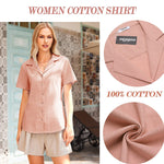 Zeagoo Women's Button Down Short Sleeve Blouse
