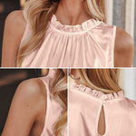 Womens Tank Tops Dressy Casual Mock Neck Sleeveless Blouses Fashion Shirts for Work - Zeagoo (Us Only)