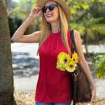 Womens Tank Tops Dressy Casual Mock Neck Sleeveless Blouses Fashion Shirts for Work - Zeagoo (Us Only)