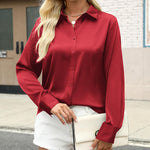 Zeagoo Business Casual Satin Long Sleeve Shirts for Women Elegant Office Work Dressy 2026 | Under $40