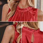 Womens Tank Tops Dressy Casual Mock Neck Sleeveless Blouses Fashion Shirts for Work - Zeagoo (Us Only)