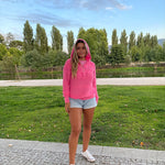 Women's Oversized Sweater V Neck Hooded Pullover Sweater Long Sleeve Knitted Jumper Tops - Zeagoo (Us Only)