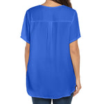 Women's Casual Tunic Summer Short Sleeve Chiffon Top Loose V Neck Dressy Office Work Shirt Blouse - Zeagoo (Us Only)