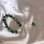 Emerald™ | Elegant Bracelet Set with Green Stones