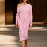 Zeagoo Elegant Off Shoulder Midi Dress for Women Casual Elegant Summer 2026 Work Brunch